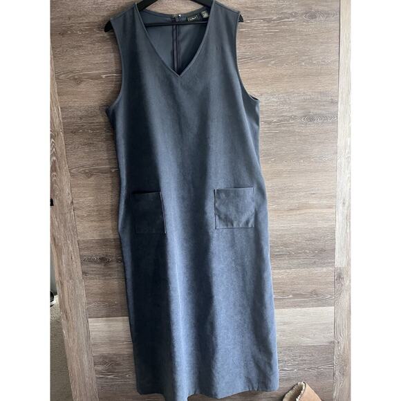 LL Bean Maxi Dress Women Plus 18 Minimalist Lagenlook Pockets Capsule Classic - Picture 1 of 9